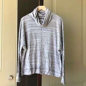 Lou & Grey Cowl Neck Crop Batwing Boxy Marled Top XL